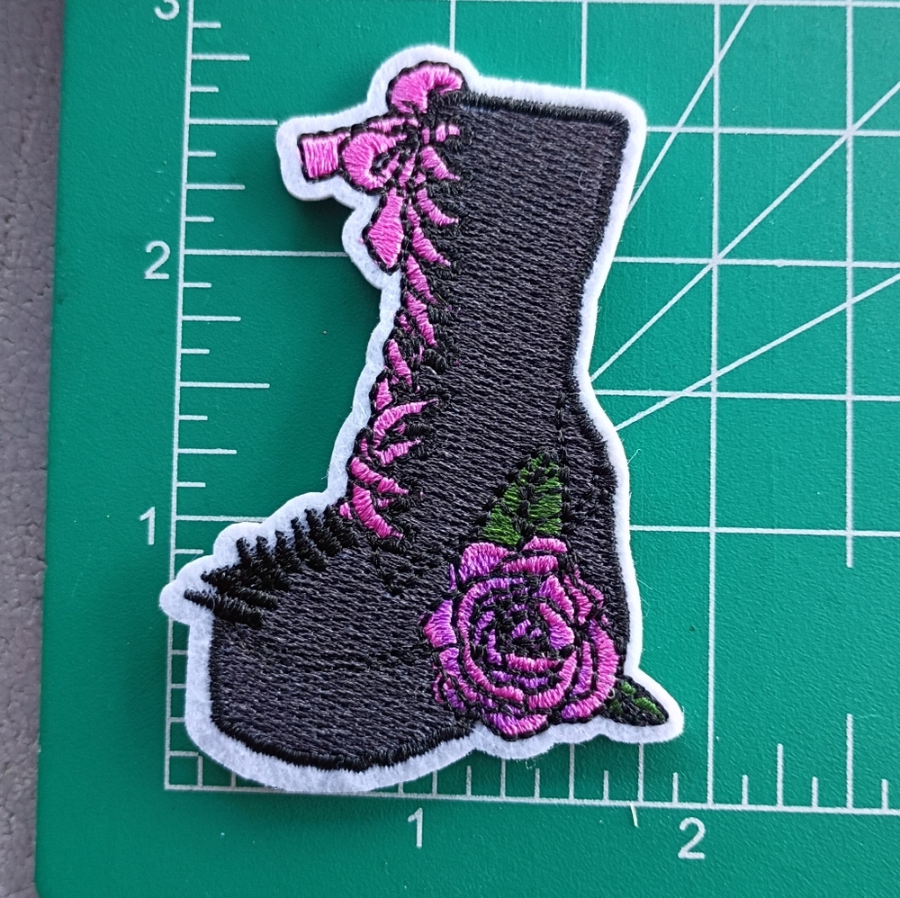 2/$10 Kawaii Goth Demonia Platform Boot Embroidered Iron On Patch